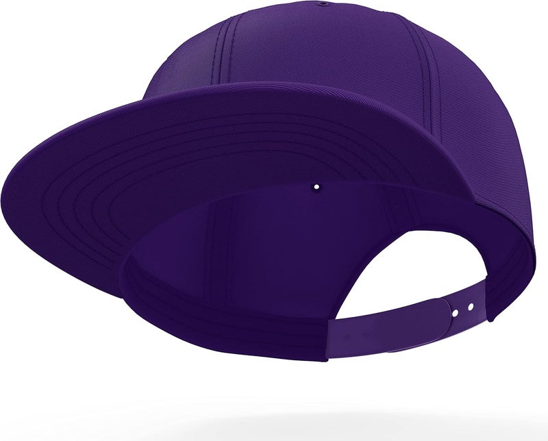 Daxton Store Classic Blank Snapback Flat Bill Visor Hat Cap One Size Adjustable Back - Image 2